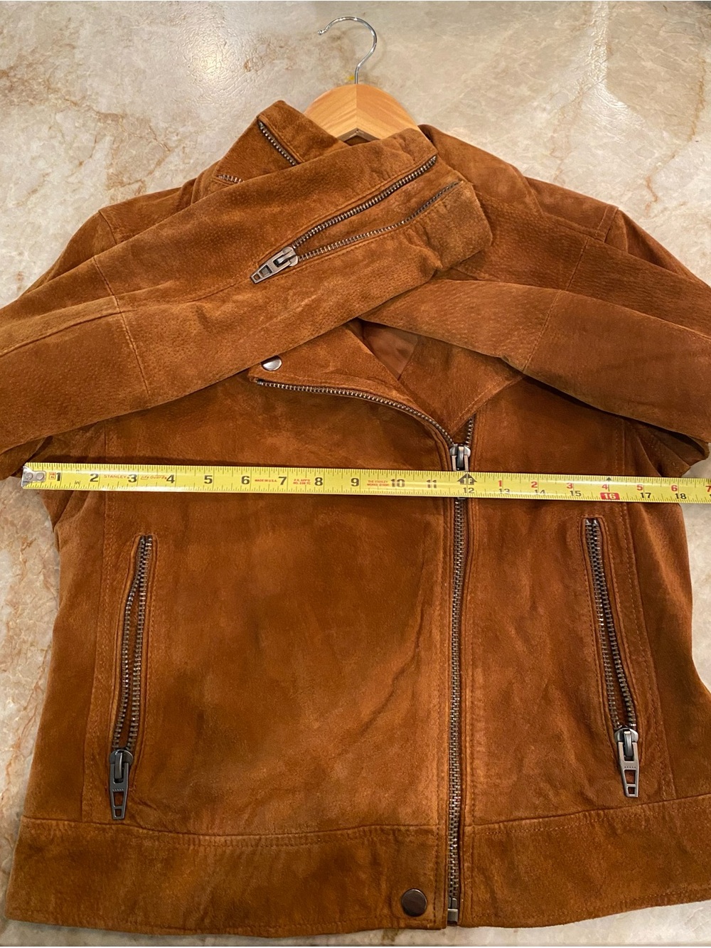 BlankNYC Whisky-Brown Suede Moto Jacket Size M Excellent Condition - Picture 10 of 12